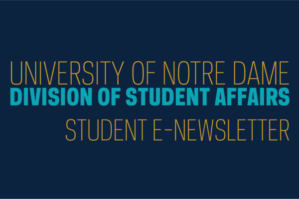 Header reads "Division of Student Affairs Newsletter" in gold and blue.